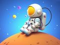 Гра Книжка-розмальовка: космонавт сидить  онлайн