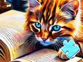 Гра Головоломка: Котик читає  онлайн