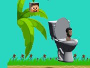 Гра Спінінг туалет Skibidi Flappy Minecraft  онлайн
