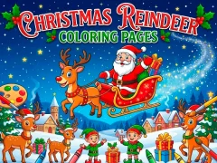Christmas Reindeer Coloring Pages — безкоштовна онлайн гра