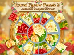 Round jigsaw Puzzle 2 - Assemble Bouquet flowers — безкоштовна онлайн гра