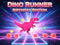 Dino Runner Birthday Edition — безкоштовна онлайн гра