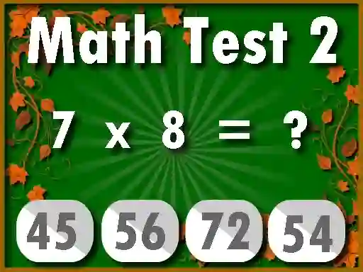 Math Test 2 — безкоштовна онлайн гра