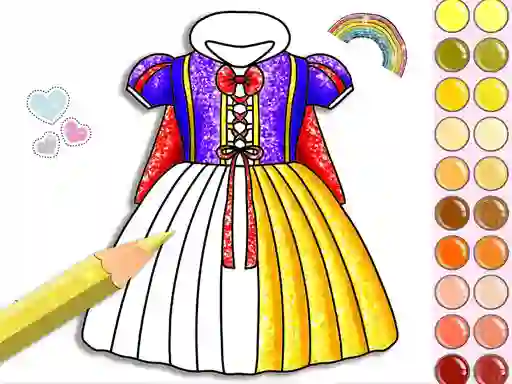 Princess Glitter Coloring — безкоштовна онлайн гра
