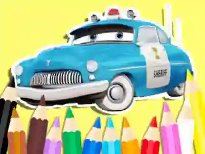 Coloring Book: Cars Sheriff — безкоштовна онлайн гра