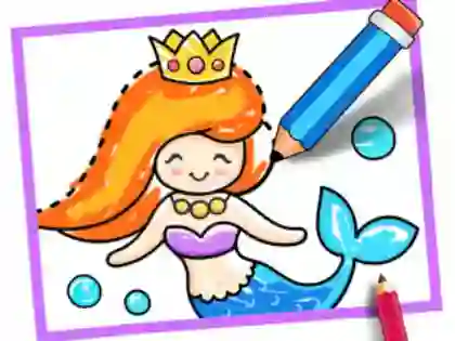 Toddler Drawing: Mermaid — безкоштовна онлайн гра