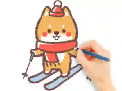 Coloring Book: Skiing Puppy — безкоштовна онлайн гра