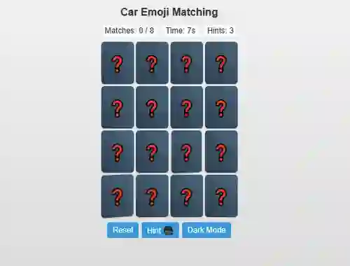 Car Emoji Matching — безкоштовна онлайн гра
