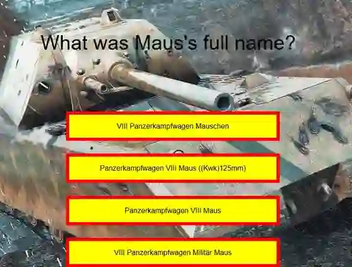 Tank Quiz: Maus — безкоштовна онлайн гра
