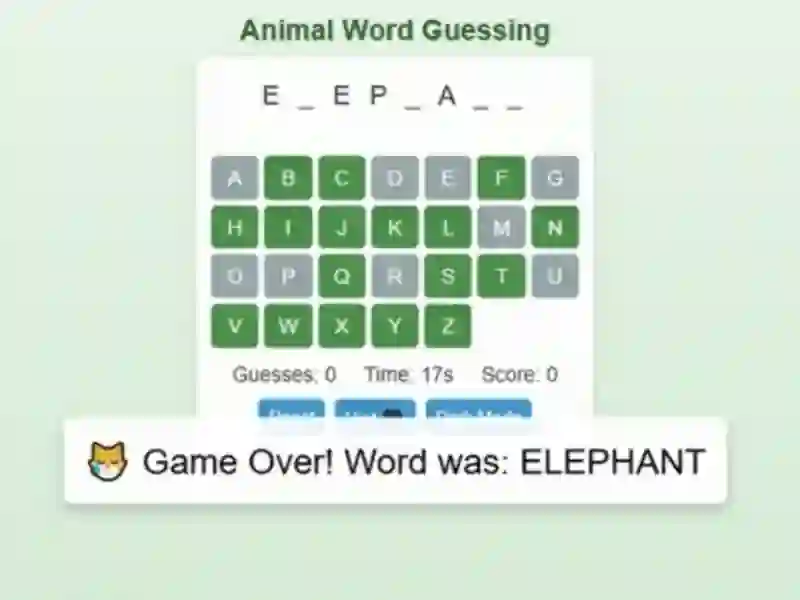 Animal Word Guessing Game — безкоштовна онлайн гра