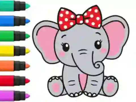 Coloring Book: Elephant — безкоштовна онлайн гра