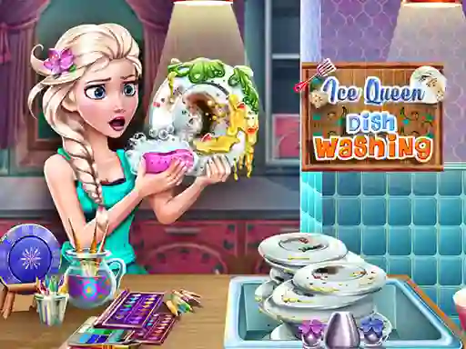 Ice Queen Dish Washing — безкоштовна онлайн гра