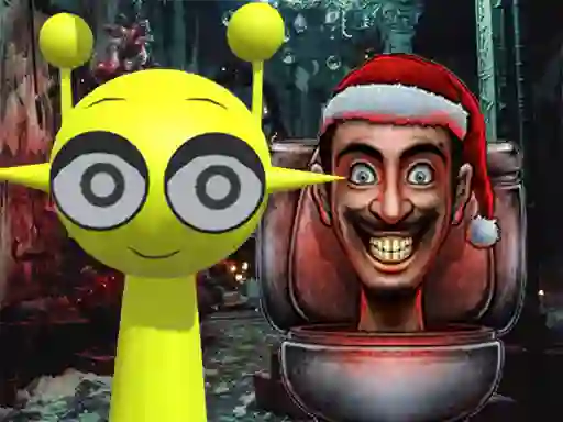 Sprunki in Backrooms Christmas Skibidi — безкоштовна онлайн гра