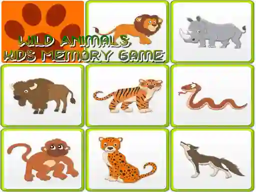 Wild Animals Kids Memory game — безкоштовна онлайн гра