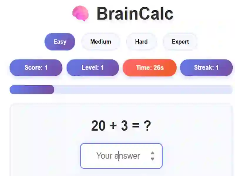 BrainCalc — безкоштовна онлайн гра