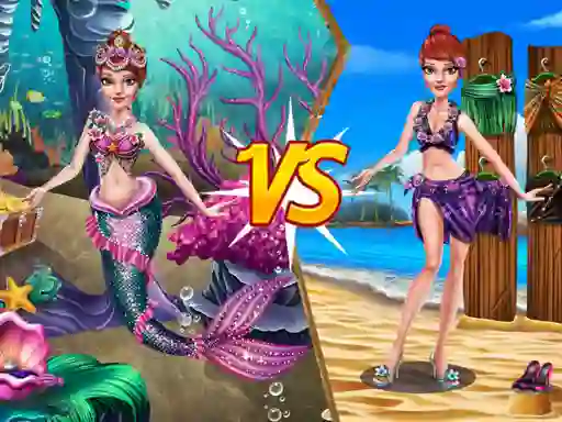 Mermaid vs Princess Outfit — безкоштовна онлайн гра