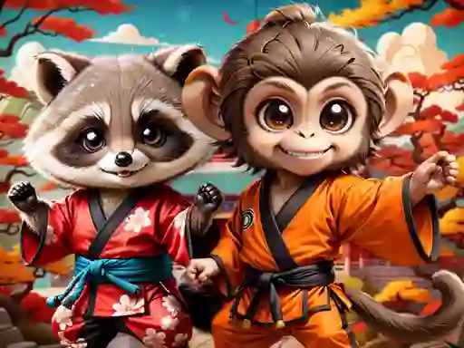 Kung-Fu Little Animals — безкоштовна онлайн гра