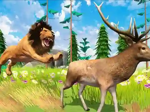 Realistic Lion Hunting Animal 2024 — безкоштовна онлайн гра