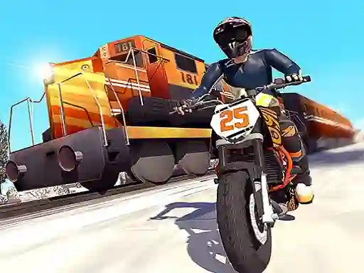 Trail Bike vs Train Race — безкоштовна онлайн гра
