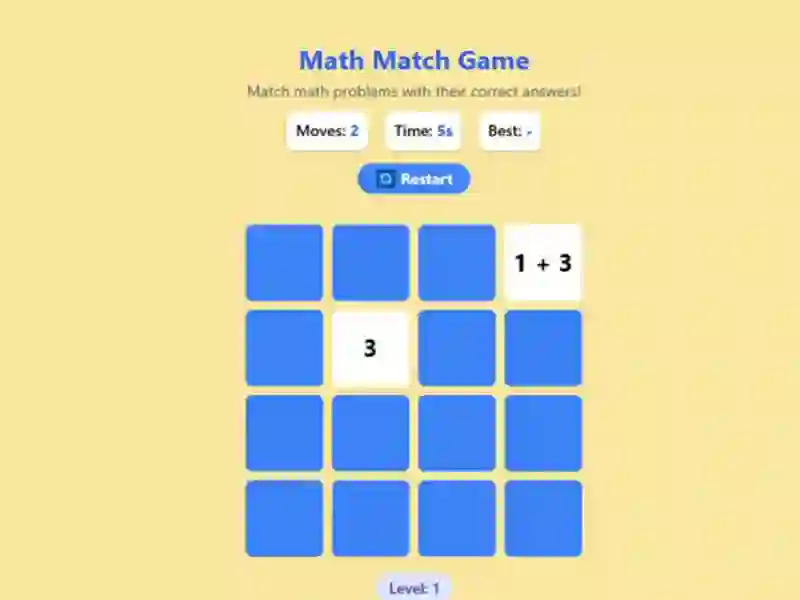 Math Match Game — безкоштовна онлайн гра