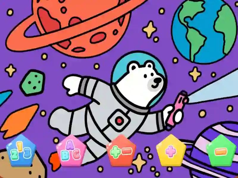 Color By Code Space Bear — безкоштовна онлайн гра