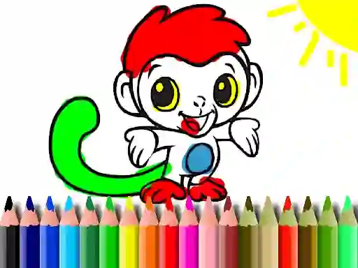 Back To School: Monkey Coloring — безкоштовна онлайн гра