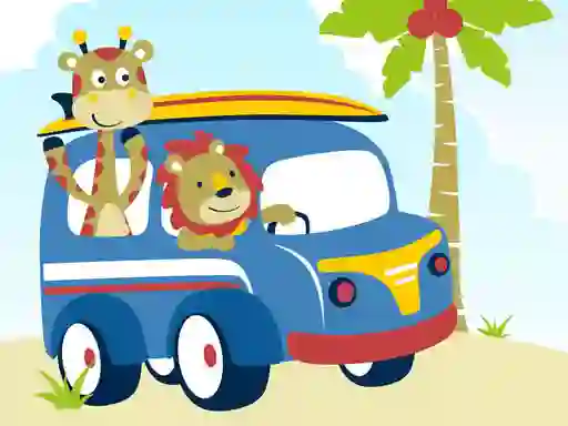 Cute animals with cars difference — безкоштовна онлайн гра