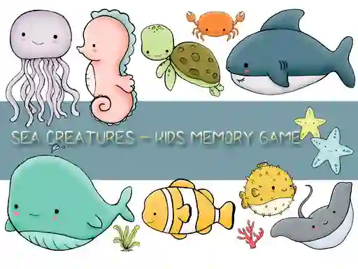 Kids Memory Sea Creatures — безкоштовна онлайн гра