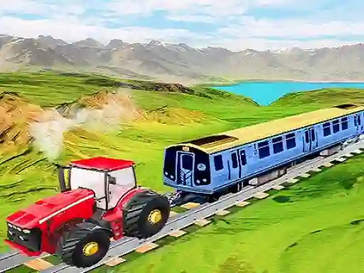 Chained tractor towing train — безкоштовна онлайн гра