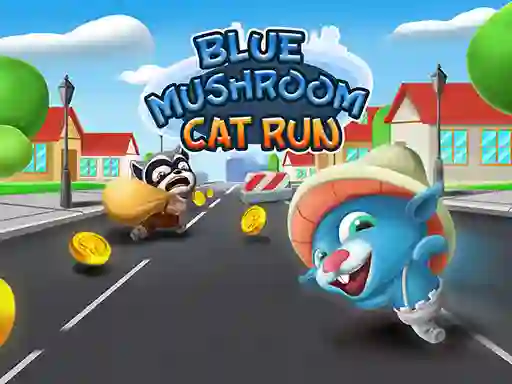 Blue Mushroom Cat Run — безкоштовна онлайн гра