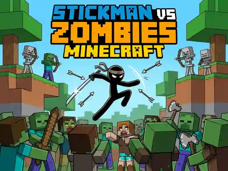 Stickman vs Zombies Minecraft — безкоштовна онлайн гра