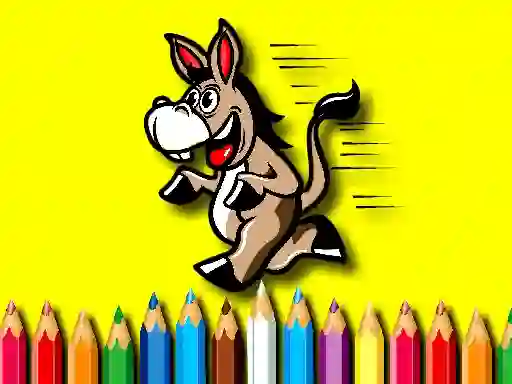 Back To School Coloring Book Donkey — безкоштовна онлайн гра