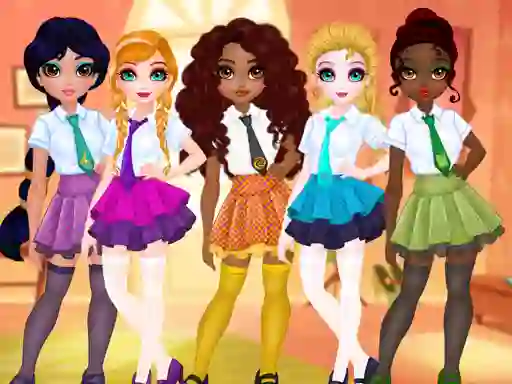 Princesses BFF Rush To School — безкоштовна онлайн гра