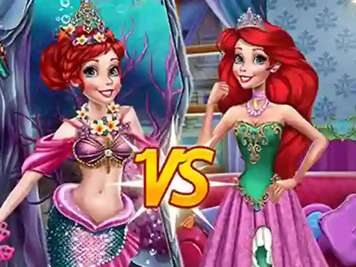 Mermaid vs Princess — безкоштовна онлайн гра