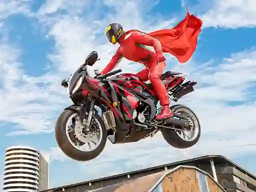 Real Motorbike Super Hero Stunt 3D — безкоштовна онлайн гра