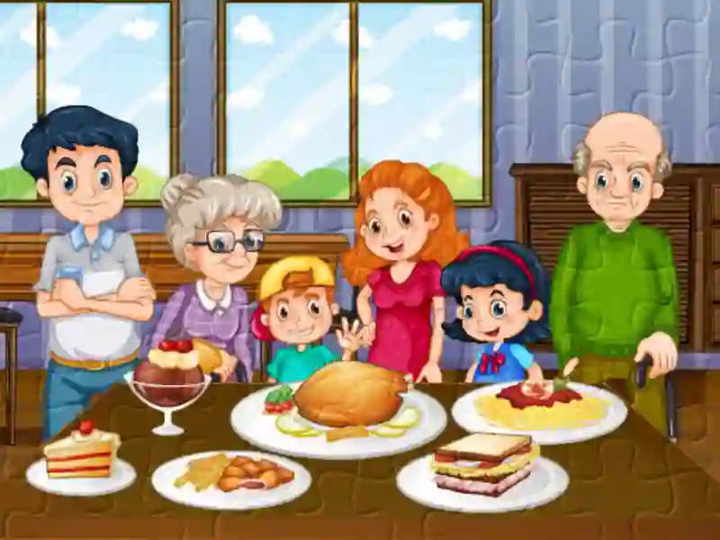 Family Dinner Jigsaw — безкоштовна онлайн гра
