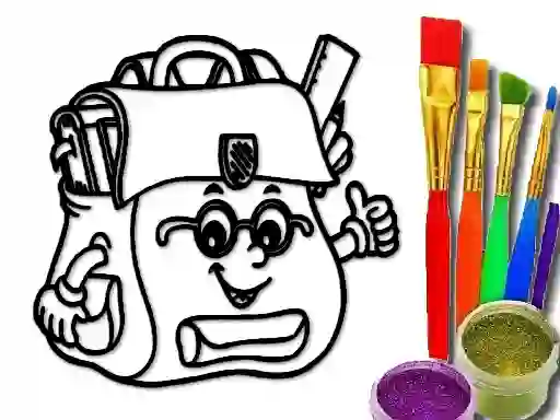 Back To School: School Bag Coloring Book — безкоштовна онлайн гра