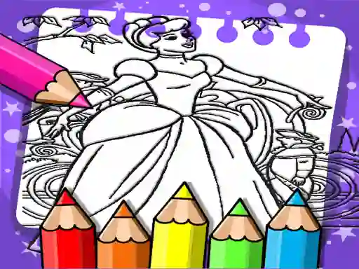 Cinderella Color Book — безкоштовна онлайн гра