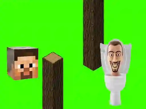 Spinning Skibidi Toilet Flappy Minecraft — безкоштовна онлайн гра