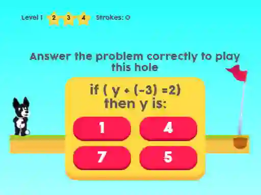 MathPup Golf 4 Algebra — безкоштовна онлайн гра