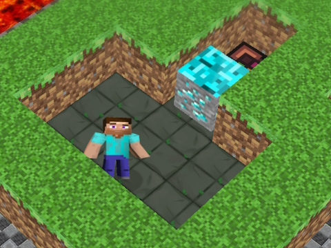 Гра 3D-лабіринт MineBlocks  онлайн