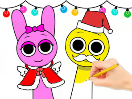 Гра Книжка-розмальовка: Sprunki Christmas  онлайн