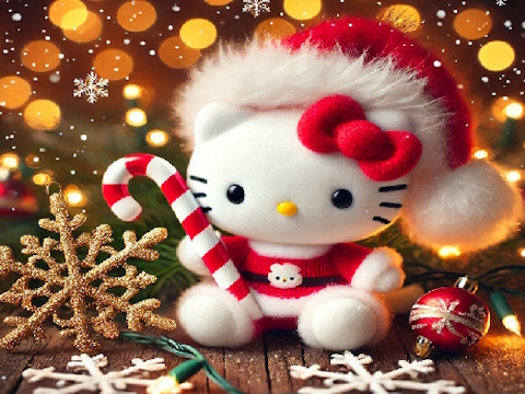 Гра Різдвяна головоломка Hello Kitty  онлайн