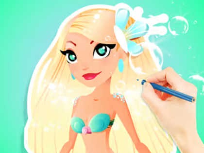 Гра Книжка-розмальовка: Aqua Mermaid  онлайн