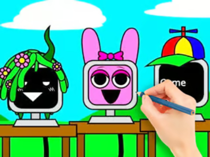 Гра Книга розмальовки: Sprunki Fun Computer  онлайн