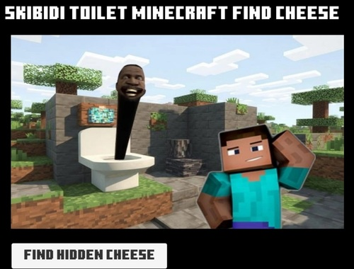 Гра Скібіді туалет Minecraft Знайдіть сир  онлайн