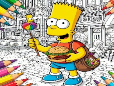 Гра Назад до школи розмальовки Simpsons  онлайн