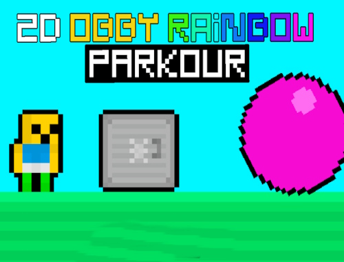 Гра 2d Obby Rainbow Parkour  онлайн