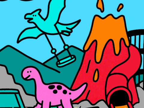 Гра Колір за кодом DINO PARK  онлайн